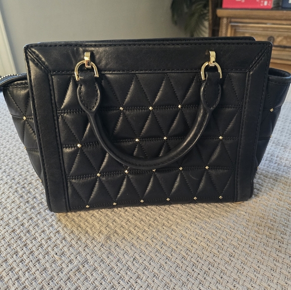 MICHAEL KORS BLACK TINA SMALL SATCHEL - Picture 3 of 4